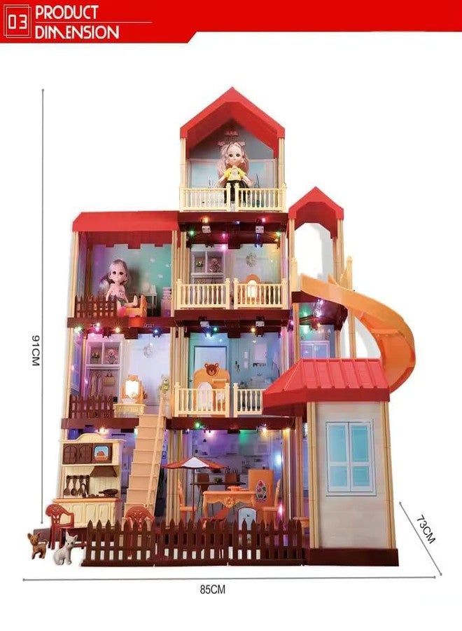 Onecado Dream House DIY Dollhouse Kit, Miniature Dollhouse with Furniture, Tiny House Set Plus Dolls Accessories, LED Lights, Creative & Imagine DIY Doll Cottage for Girls, Toddlers & Kids Gift - Image 5
